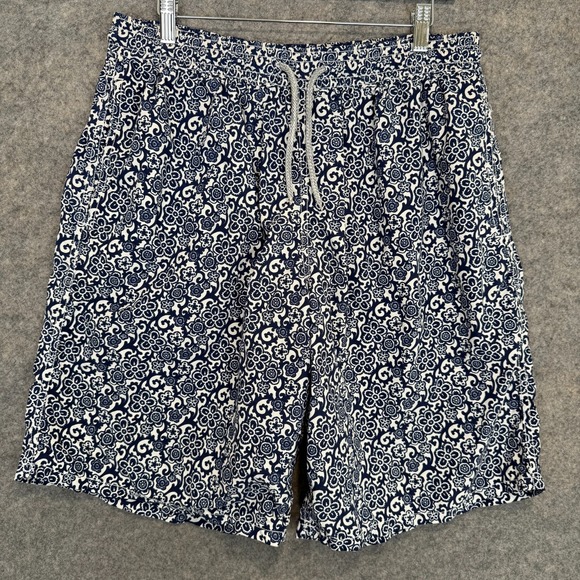 Vintage Vilebrequin Swim Shorts Mens 2XL Lined Floral Sea Pattern Blue 10" Ins - Picture 1 of 13